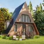 A Frame Blueprint, Small Cabin A Frame Home Plans