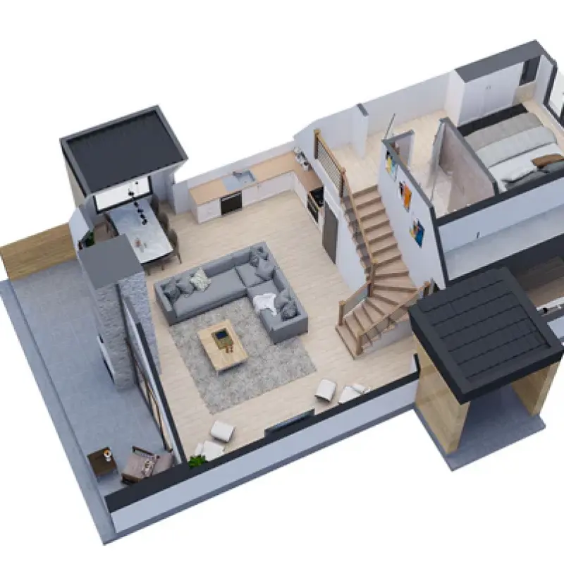 A Frame Style Home Plans, Small a Frame Cabin Blueprint