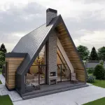 A Frame Style Home Plans, Small a Frame Cabin Blueprint